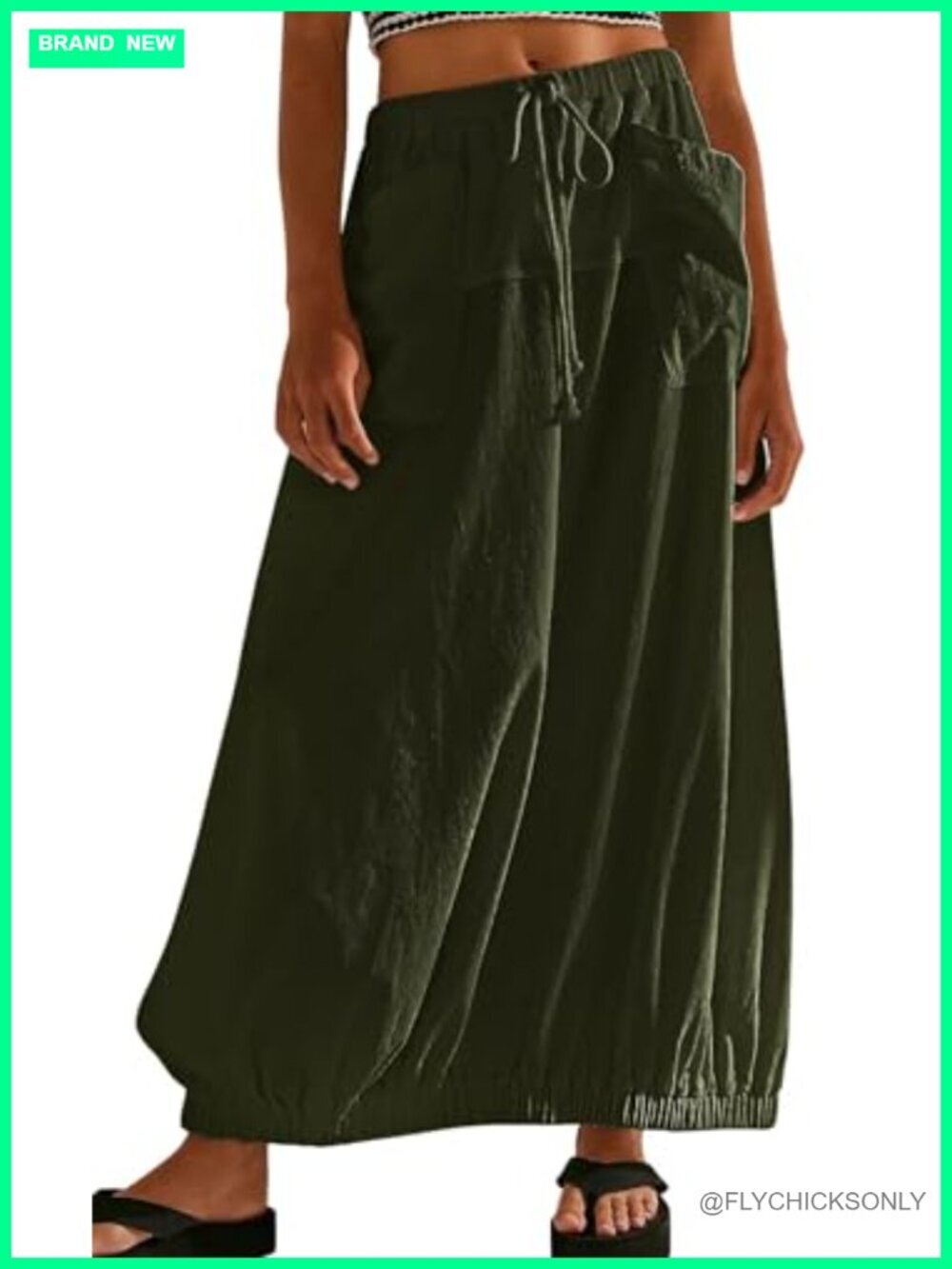 Women Baggy Parachute Skirt Comfy Casual Cotton Y2k Cargo Maxi Skirt